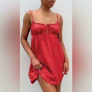 Princess Polly Red Polka Dot Mini Dress